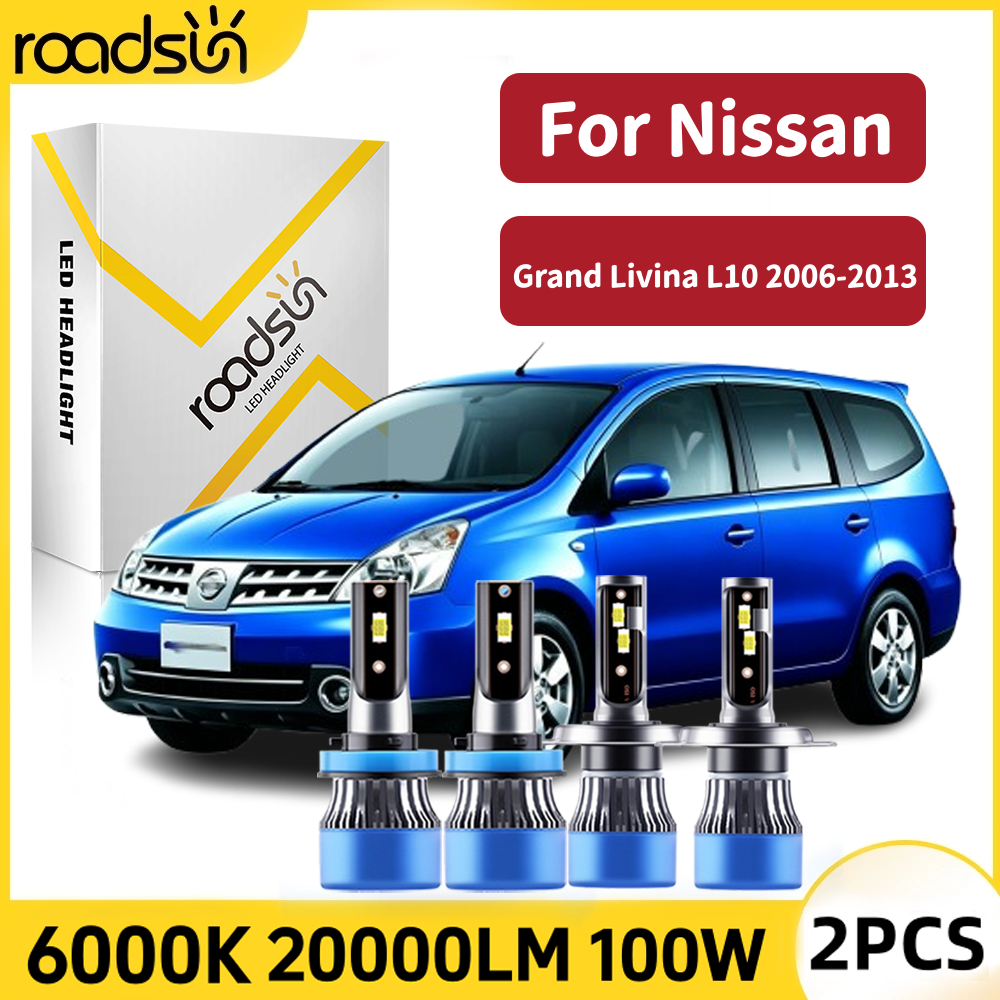 Cocok untuk Nissan Grand Livina L10 2006-2013 Super Terang Led Lampu Depan Mobil Bohlam Hi/Lo Beam L