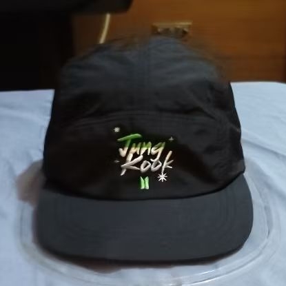 Topi Jungkook BTS, Snapback osfm, 5 Panel, Dryfit, Official tag BTS.