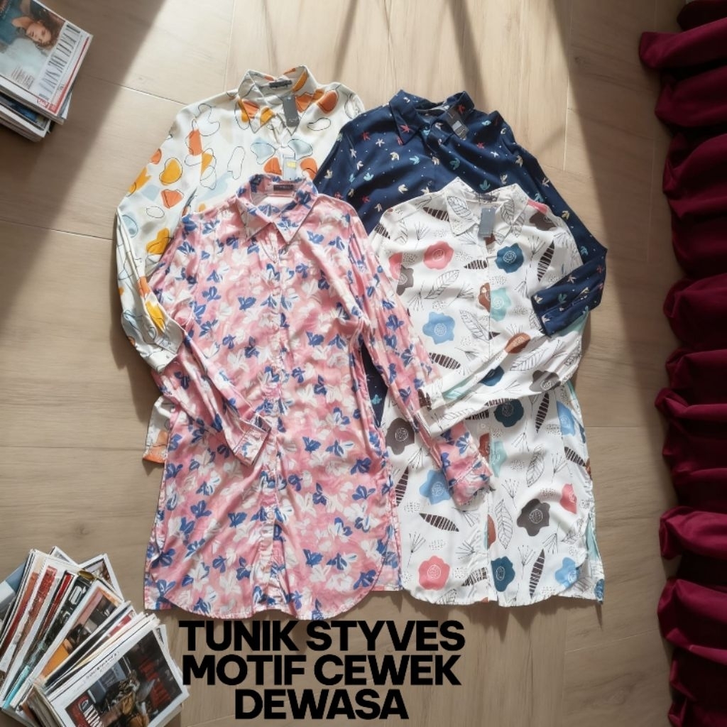 Tunik cewek Azha**ia/Brand/Tunik motif cewek dewasa