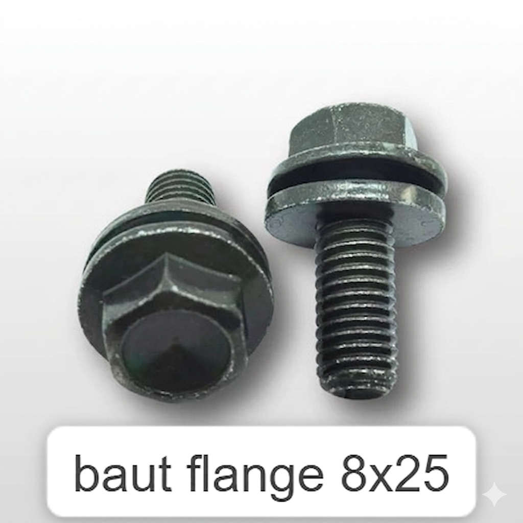 (3pcs)Baut Footstep + Ring M8 X 20 Barstep Flange Bolt Pustep