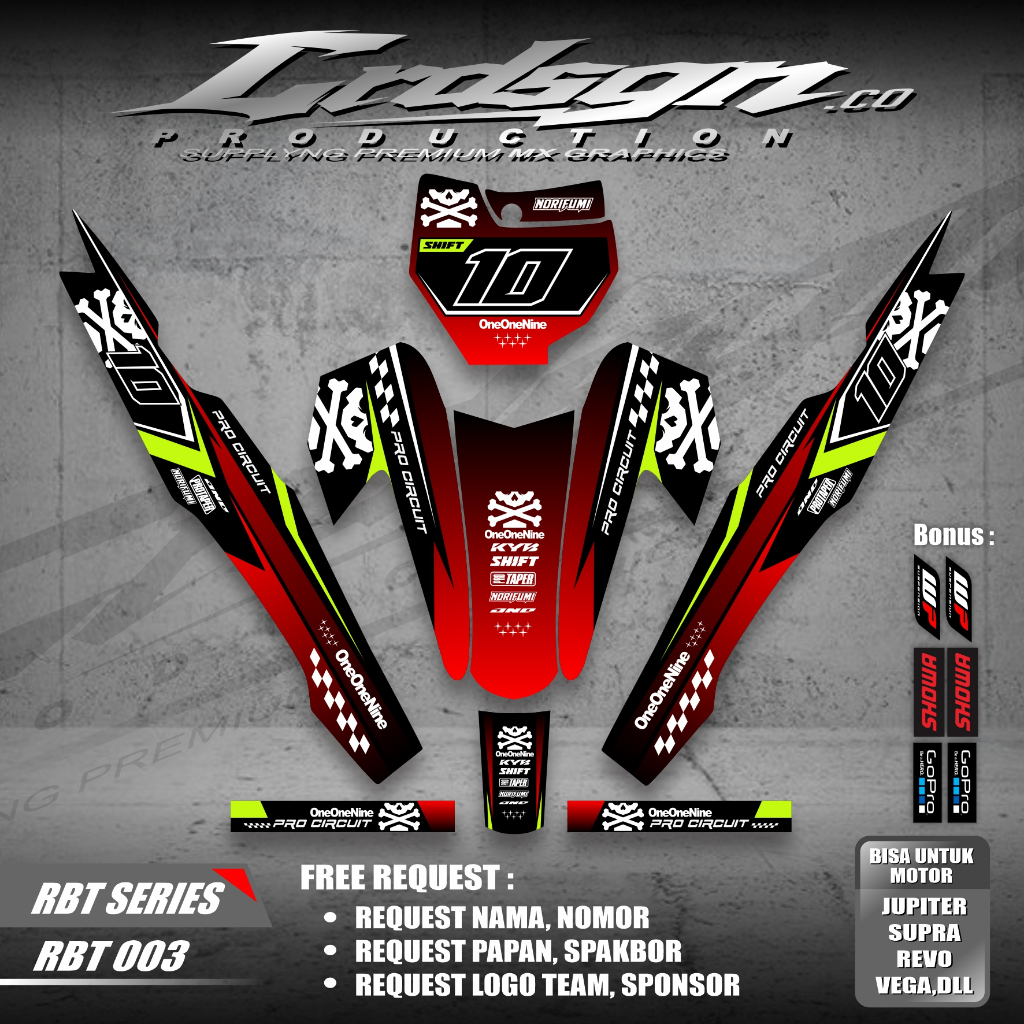 DECAL STICKER RBT REVO ABSOLUTE 2010 BEBEK STANDART - STRIPING RBT REVO ABSOLUTE 2010 BEBEK STANDART