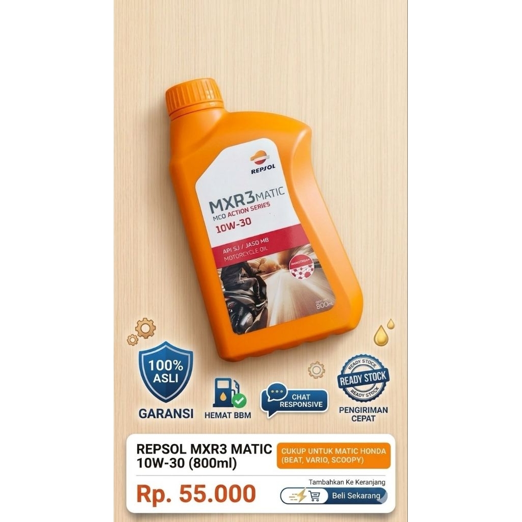 Repsol MXR3 Matic 10W-30 (800ml)