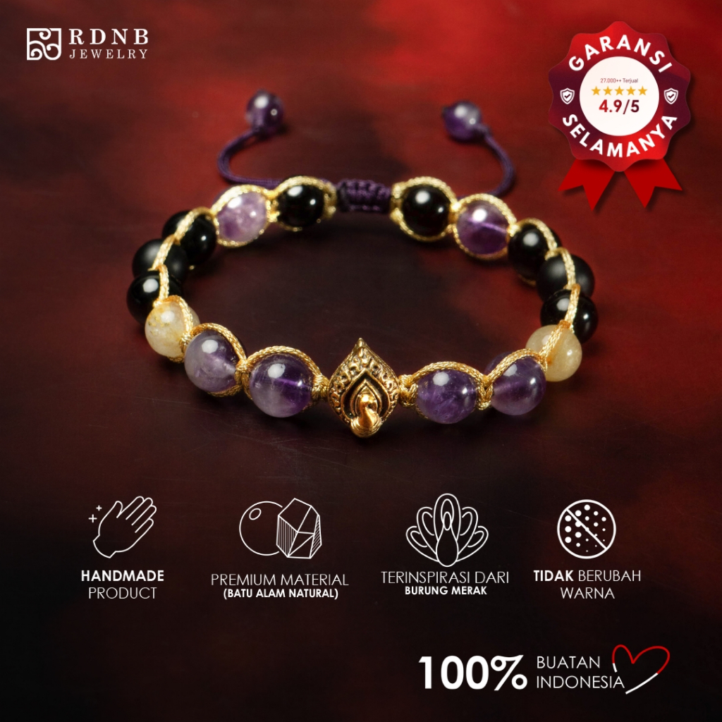 RDNB Jewelry - Merak Kharisma Rejeki - Gelang Wanita/Pria - Batu Alam Natural - Gelang Casual Spirit
