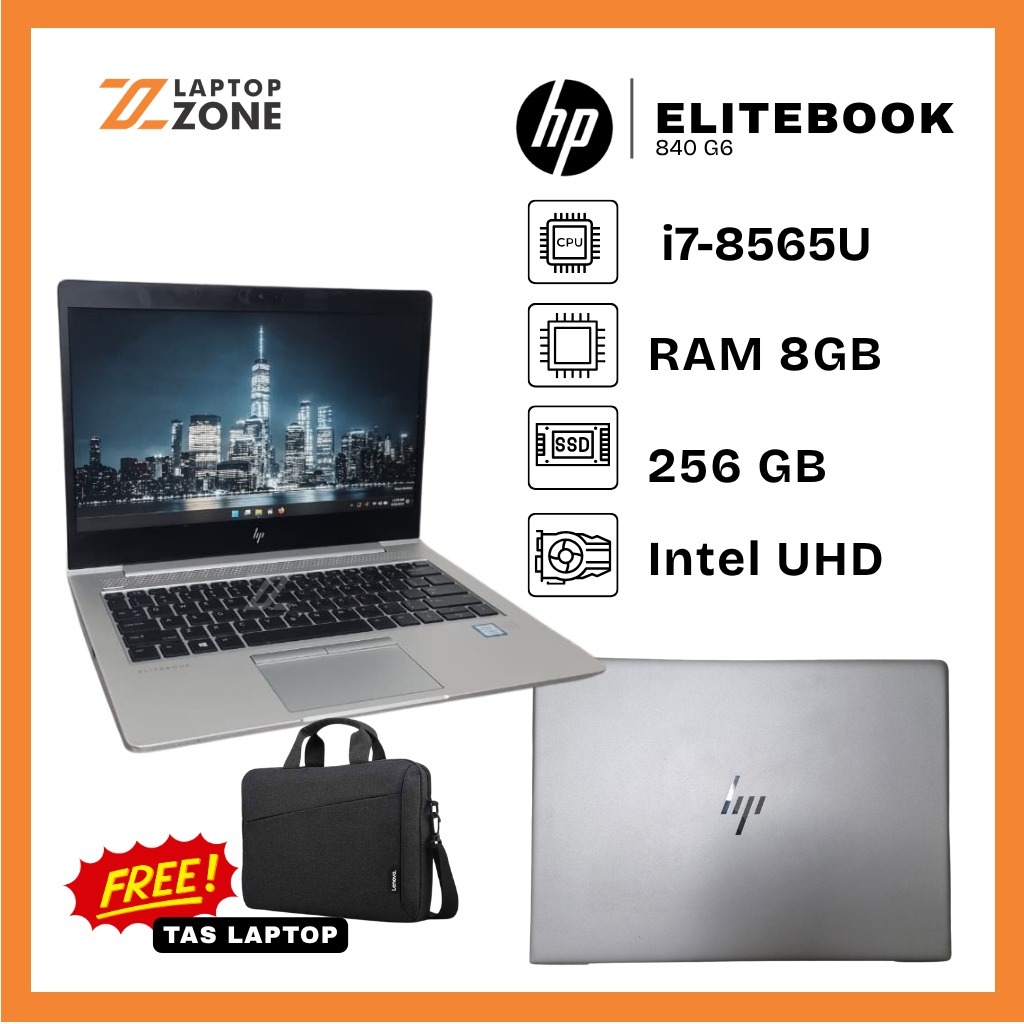 HP EliteBook 830 G5 Core i7-8565U RAM 8GB SSD 256GB laptop second surabaya