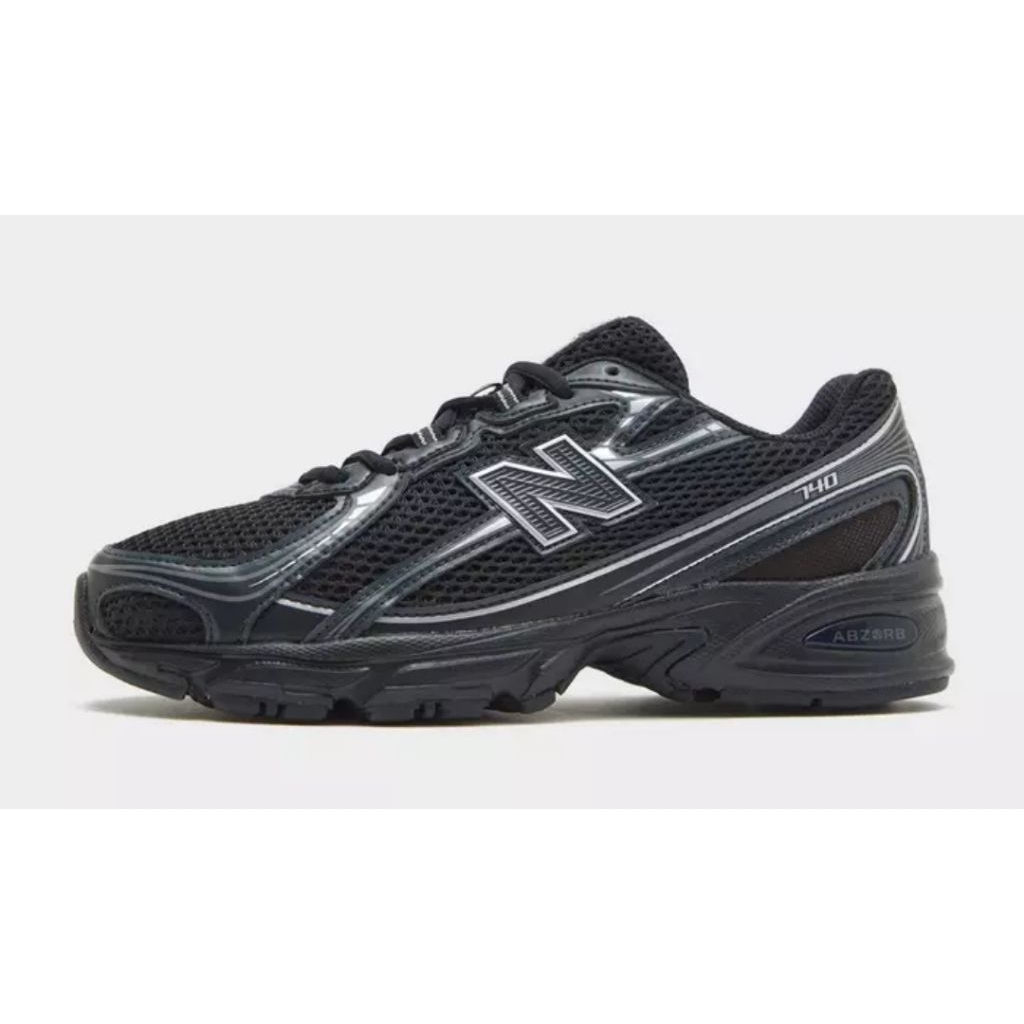 New Balance 740 Pria Sepatu Sneakers Running Casual Hitam Perak Nyaman Ringan