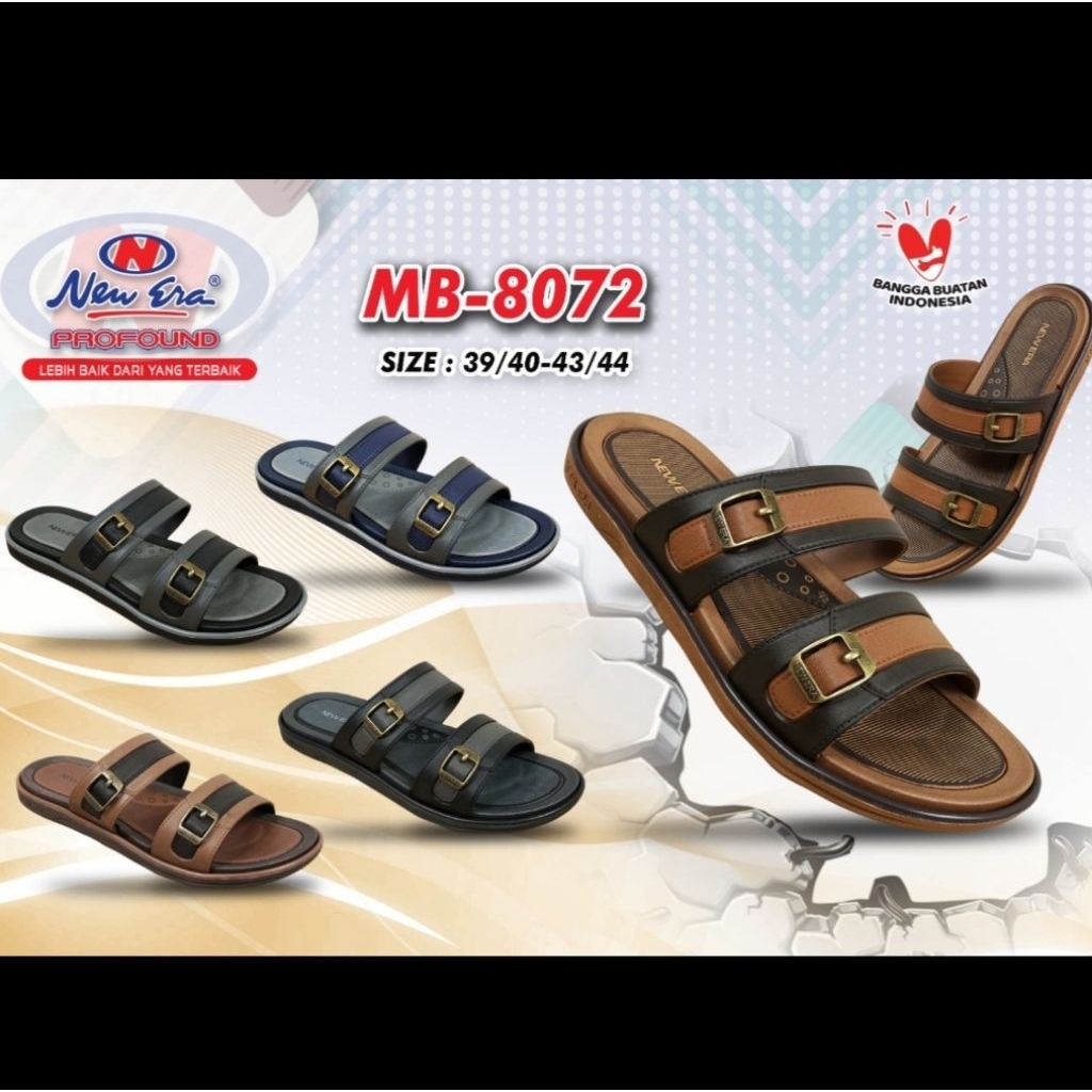 (COD)sandal new era karet lentur santai/sandal pria dan wanita new era  tali dua
