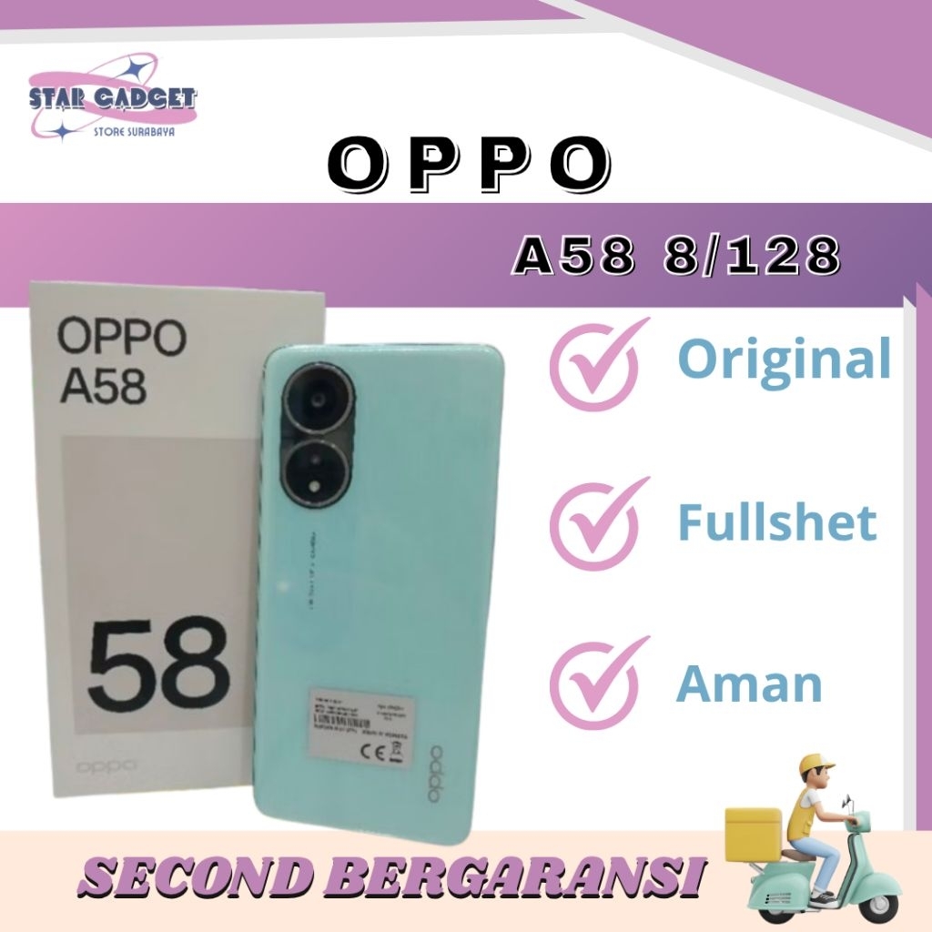 Oppo A58 8/128 second bekas