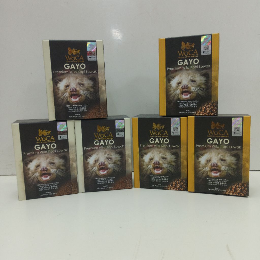 WOCA Gayo Kopi Luwak Asli 125g | Premium Arabica Wild Luwak Coffee | Bubuk dan Biji | Kopi Eksklusif