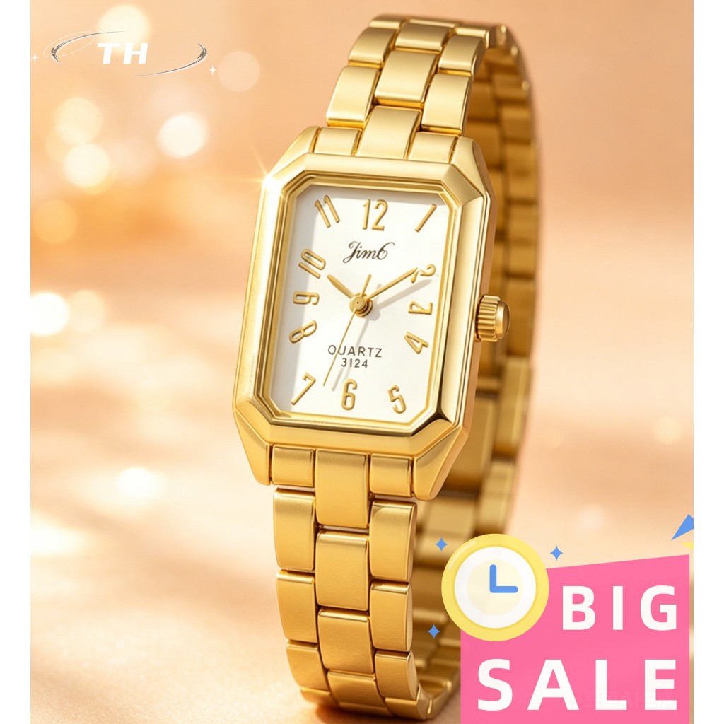 Jam Tangan Wanita Original • Kotak Kecil • Rantai Baja • Anti Air • Mewah