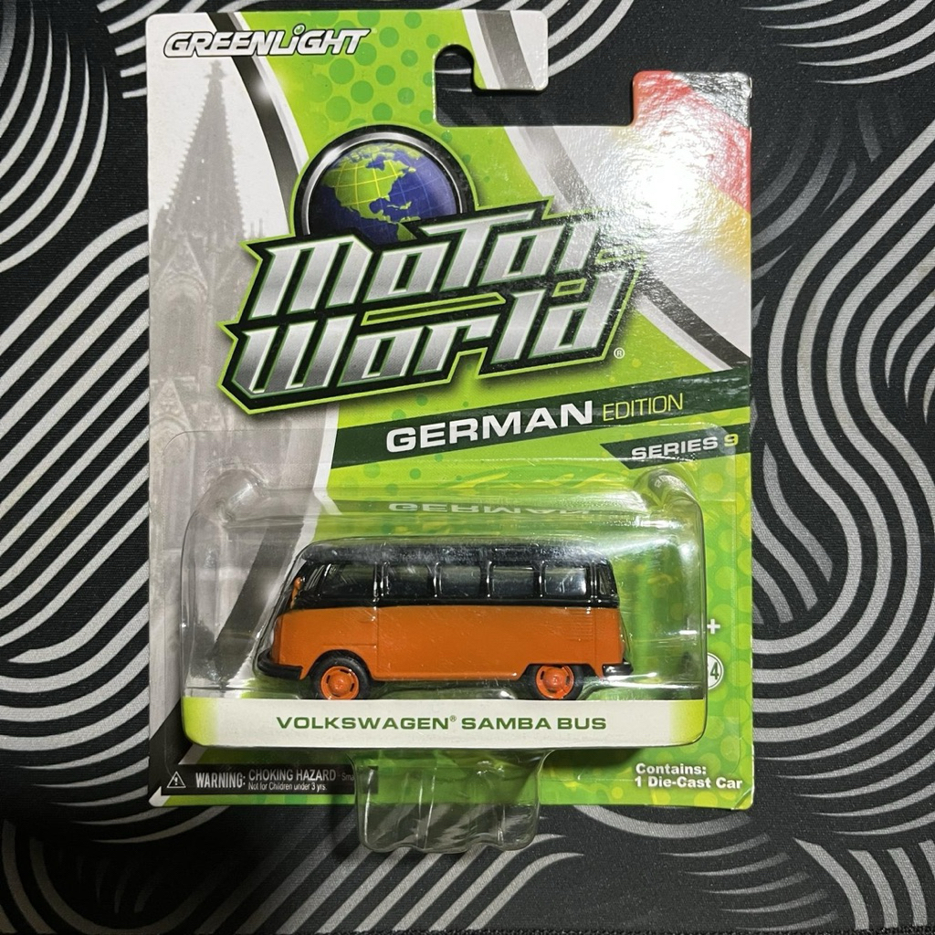 Greenlight Motor World Volkswagen Samba bus oren hitam