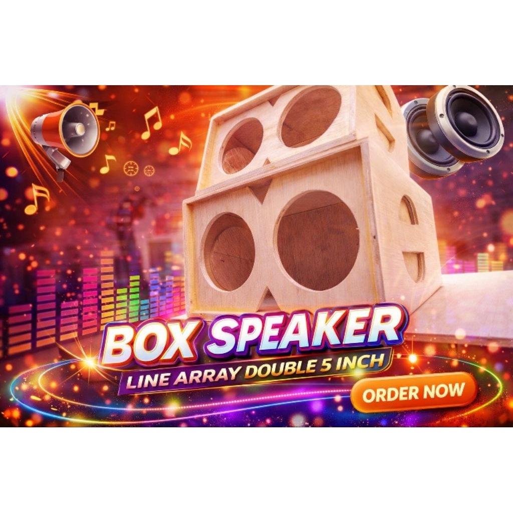 box speaker line aray double 5 inch bahan tebal 8-9 mm