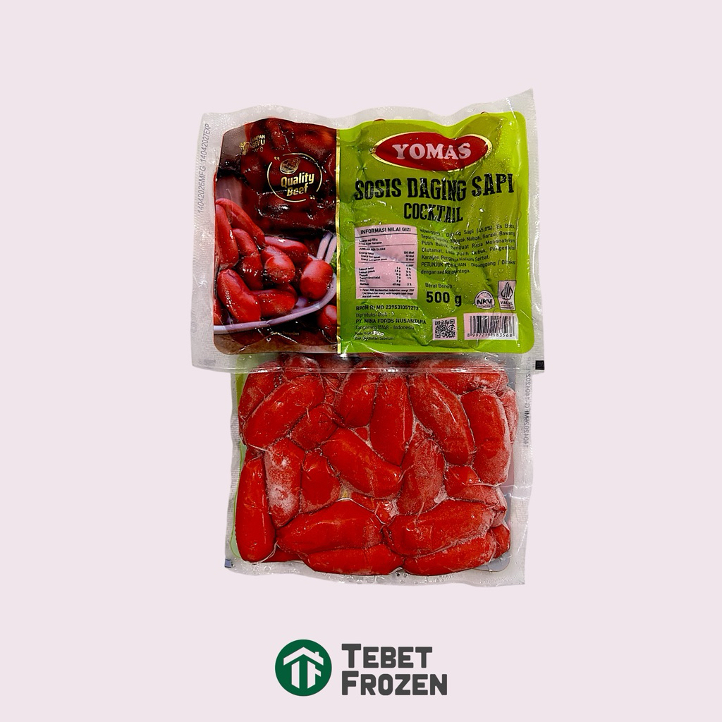 YOMAS SOSIS SAPI COCKTAIL MERAH 500GRAM - TEBET FROZEN