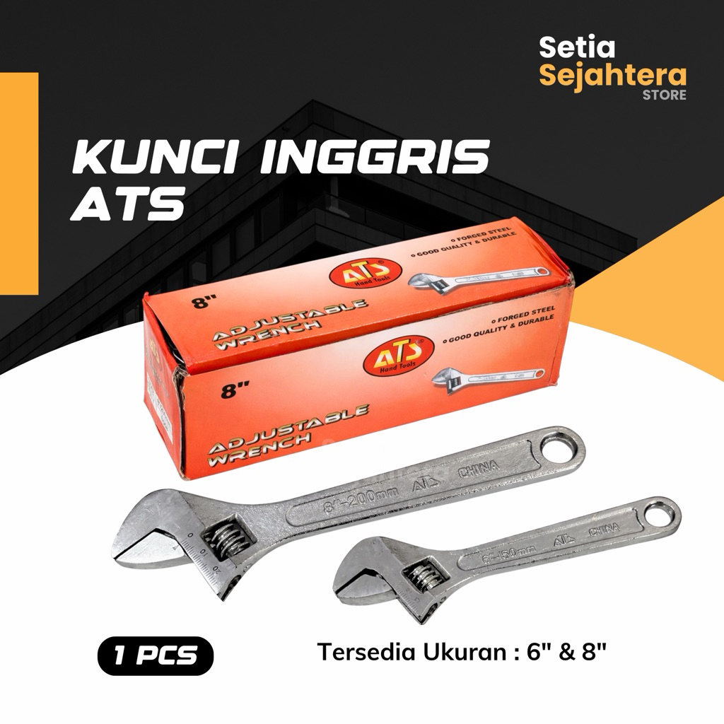 ATS Kunci Inggris 6 8 inch Adjustable Wrench Baco Bago Bahco - 1 pcs
