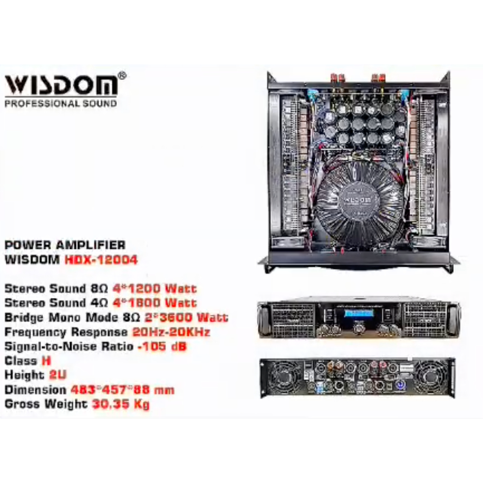 Wisdom HDX12004 4-Channel Power Amplifier Wisdom – HDX-12004 / HDX-12004
