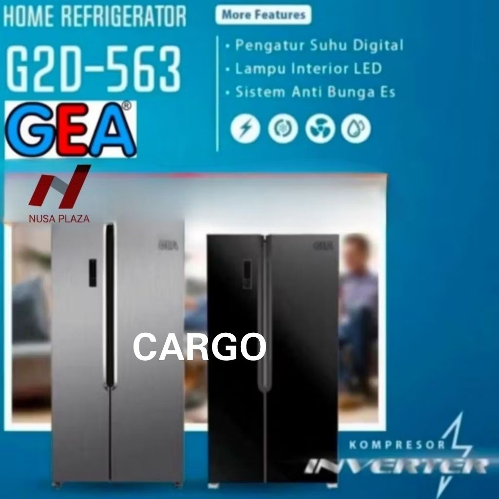 [KARGO] KULKAS SIDE BY SIDE INVERTER GEA G2D-563