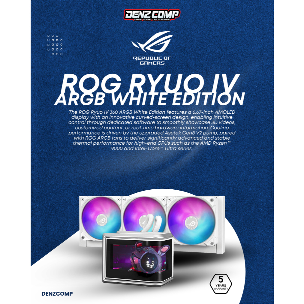 ASUS ROG RYUO IV 360 ARGB WHITE EDITION LIQUID COOLER