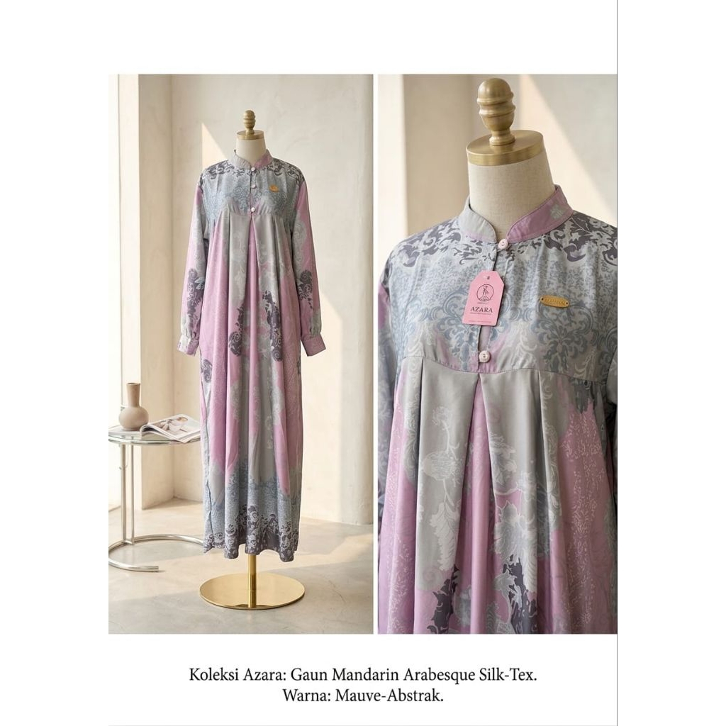 Gamis Batik Silky Warna Lilac