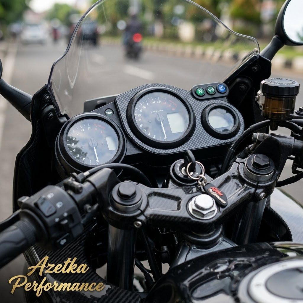 Cover Speedometer Kawasaki Ninja RR New Carbon Look Premium | Cover Pelindung Speedometer Ninja RR N