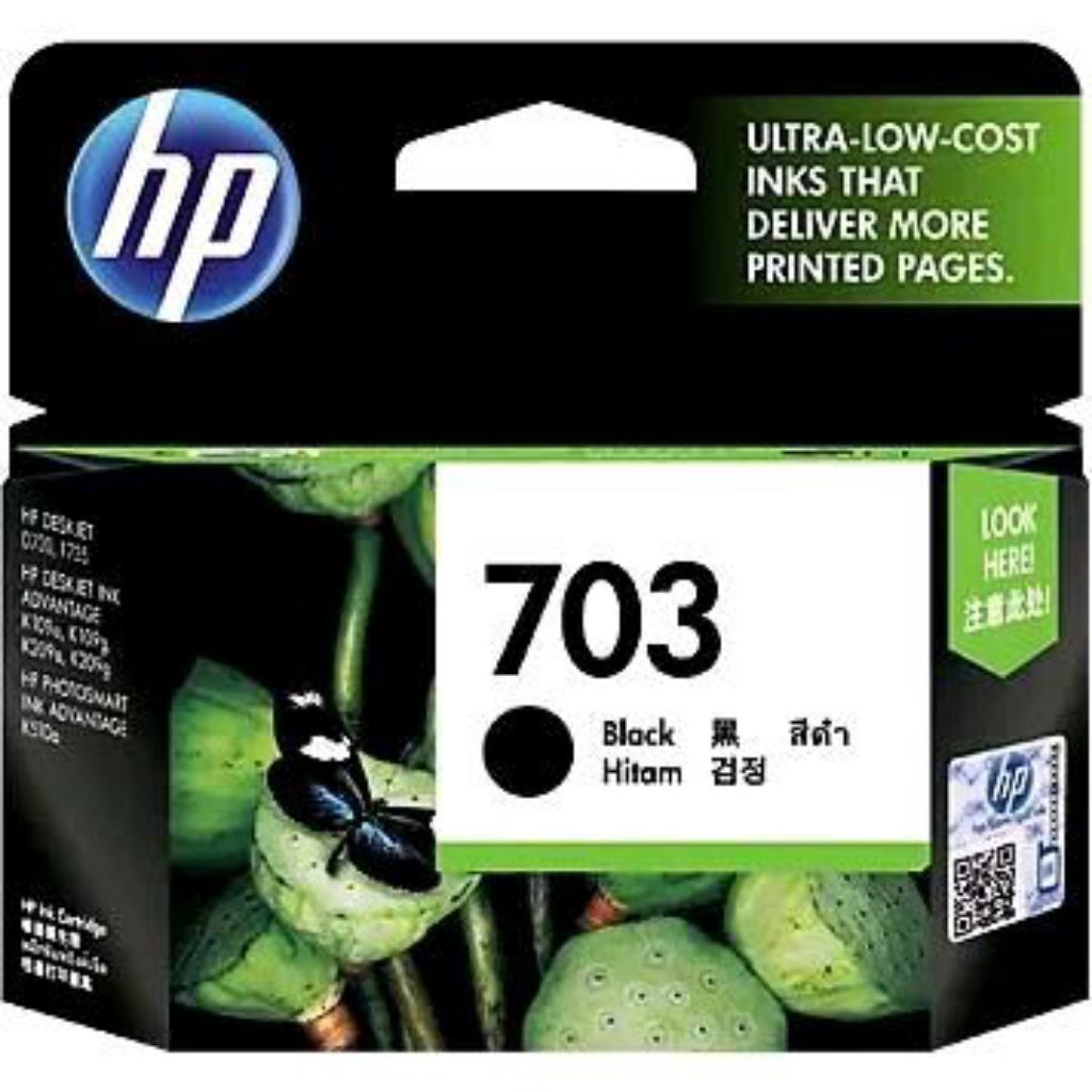 CARTRIDGE TINTA PRINTER HP 703 BLACK ORIGINAL