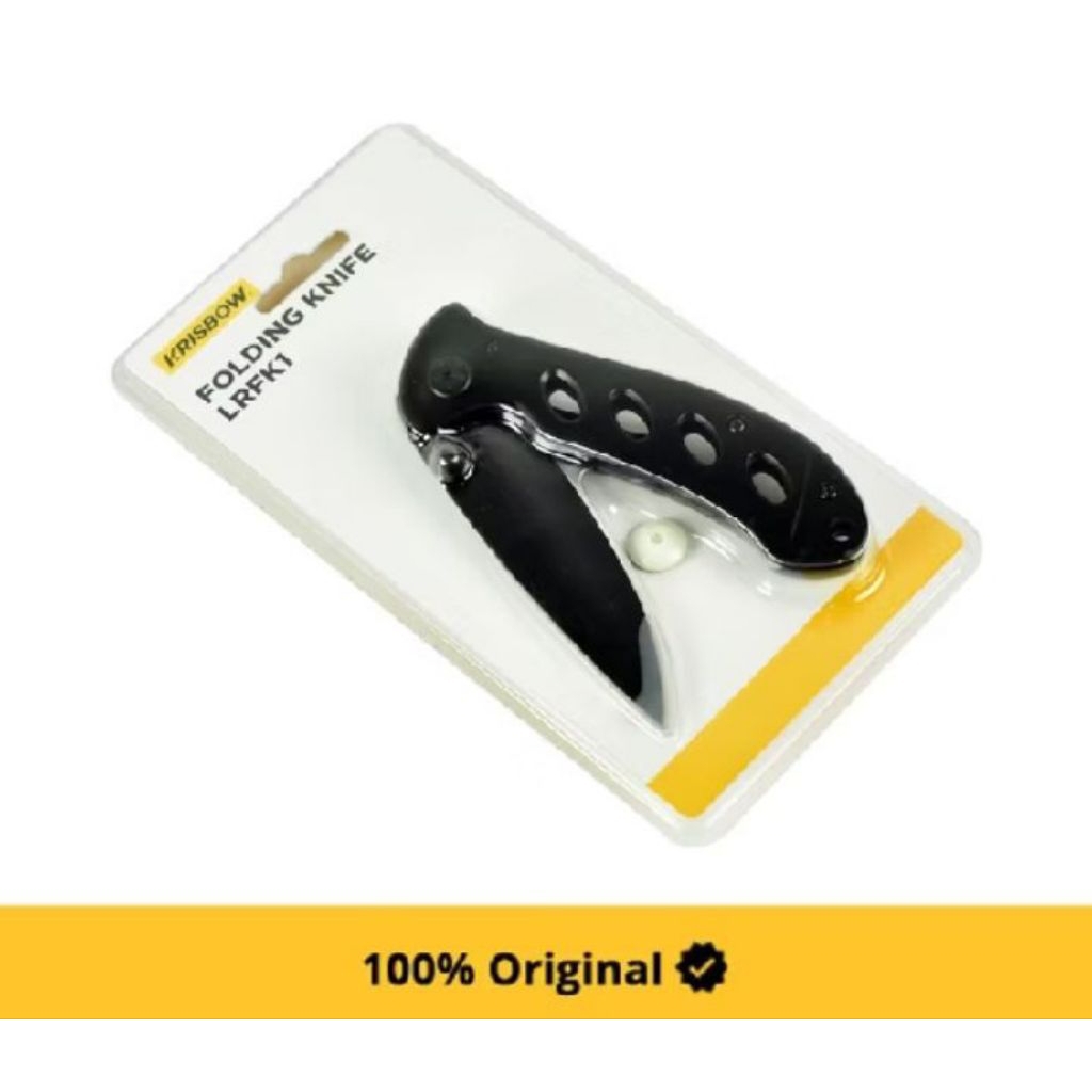 Pisau Lipat Hitam Krisbow Folding Knife Black Lrfk1