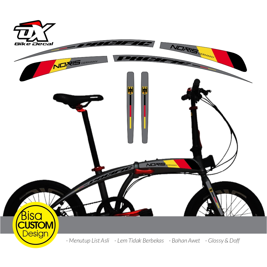 Stiker sepeda lipat  pacific noris seri jerman