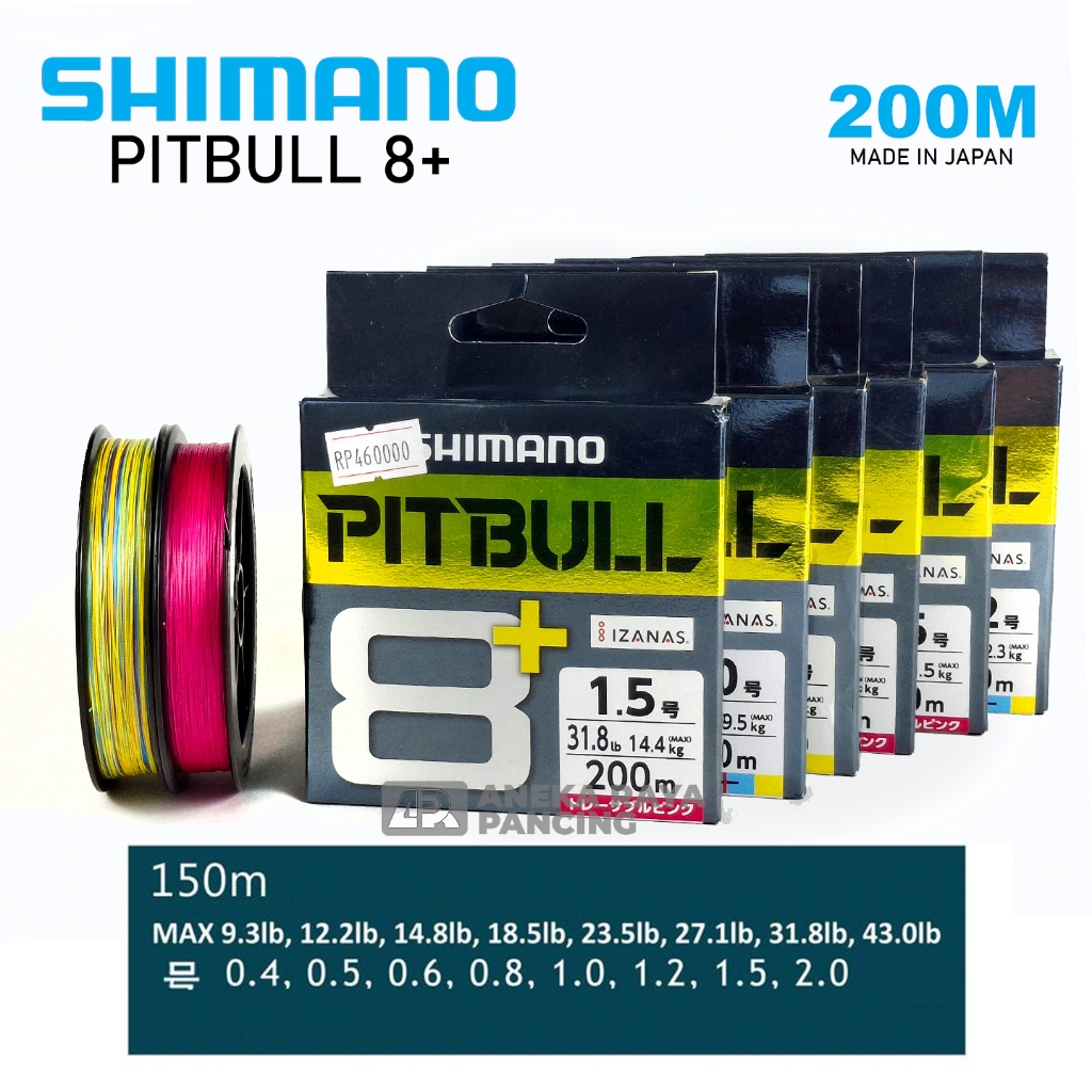Senar Pancing PE Shimano Pitbul 8+ - 150m - Pe.1.2/Pe.1.0/Pe.1.5