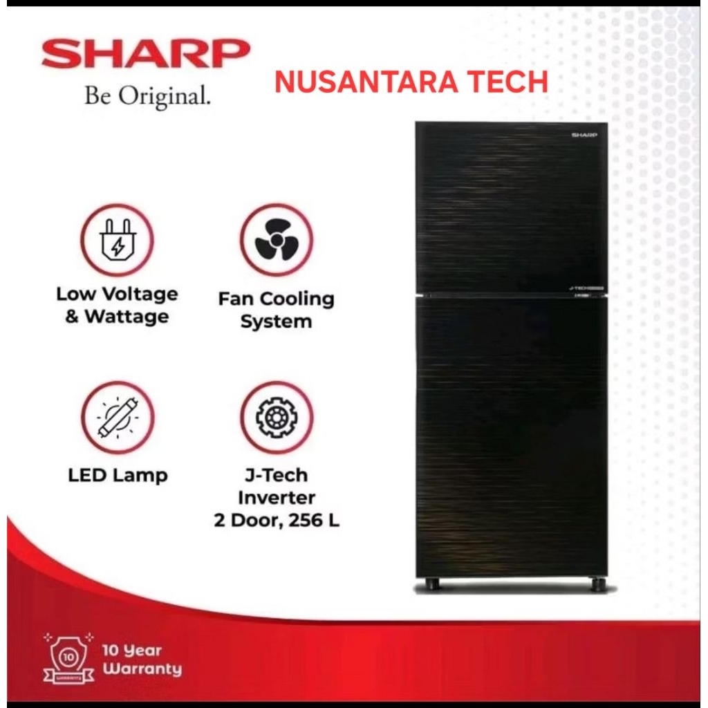 Kulkas sharp 2 pintu j tech inverter 256 liter sj 326 xi mk