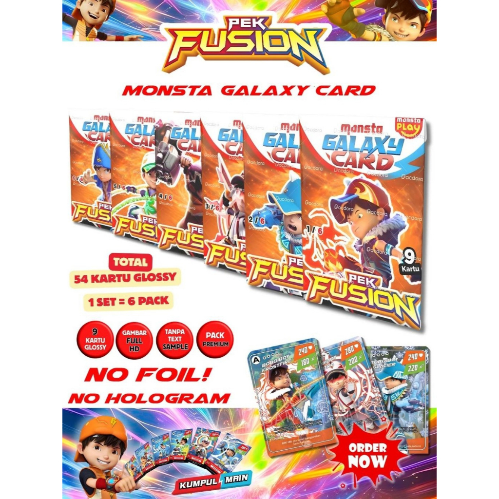 Kartu BoBoiBoy Pek Fusion isi 9 card
