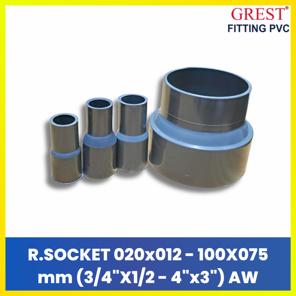 Grest Reducer Sok AW - Sambungan Pipa Turunan 3/4 ke 1/2, 1 ke 3/4, 4 ke 3 Inch Berkualitas