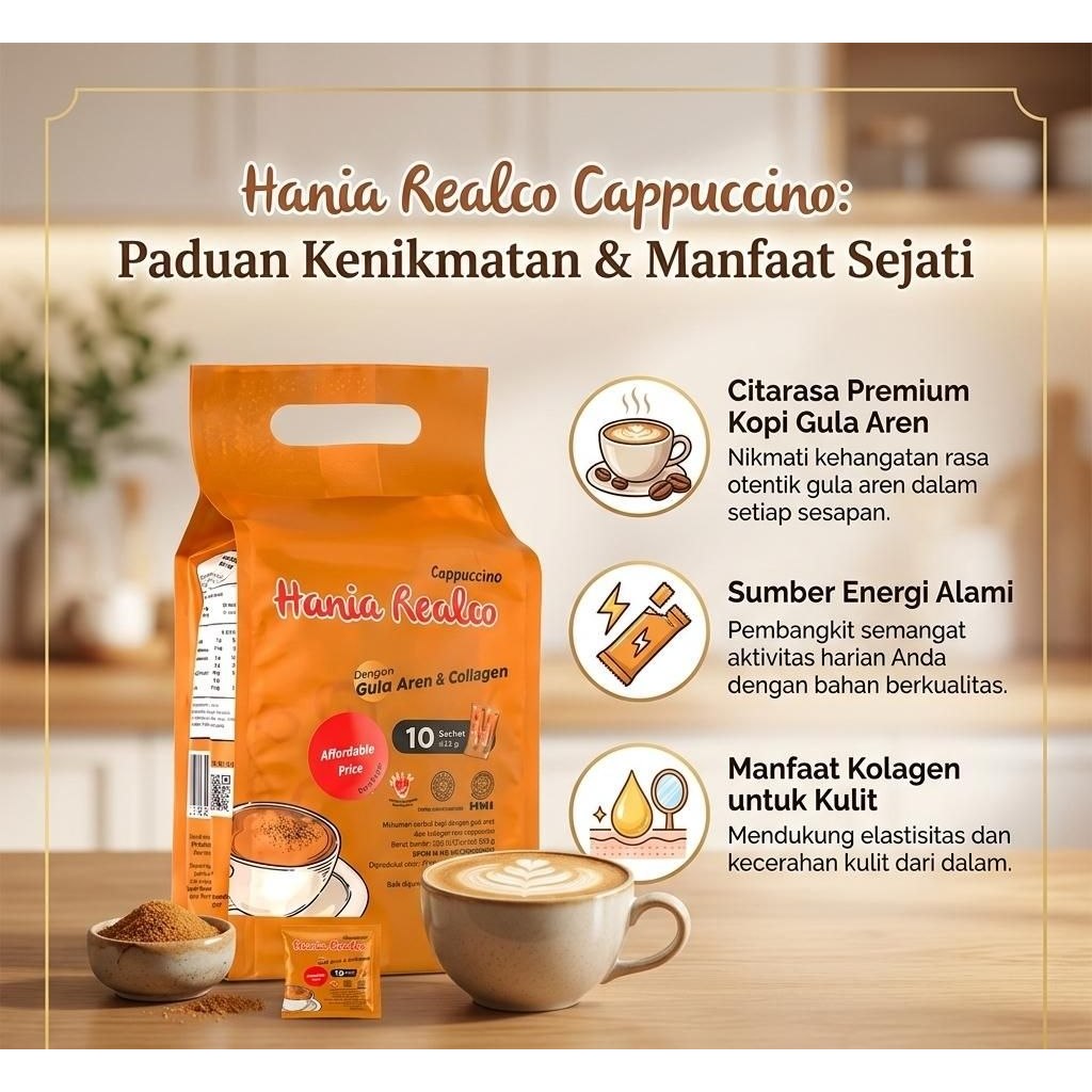 Hania Realco Cappucino - Kopi dengan rendah kalori HNI