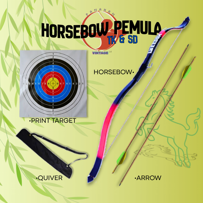 Horsebow Paket Olahraga Panahan Anak TK SD Busur Panah Horsebow Anak