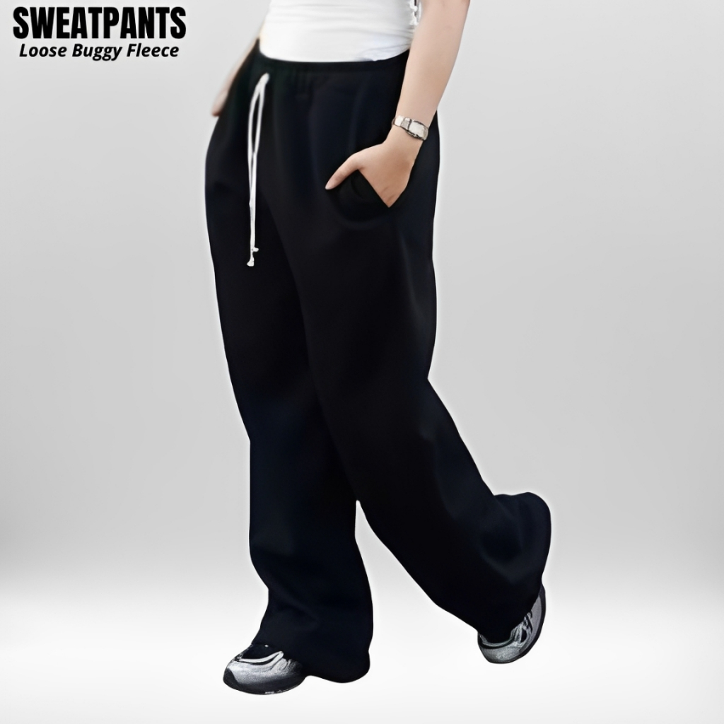 Unisex Baggy Fleece Pants Loose Buggy SweatPants