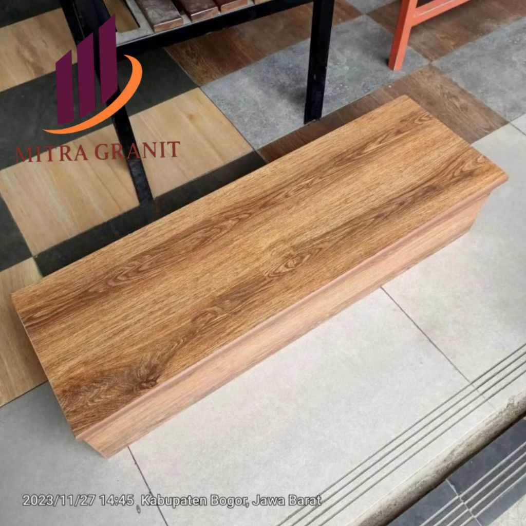 GRANIT ANAK TANGGA 30X90 20X90 DOUBLE BAVEL MOTIF KAYU GRANIT TILE