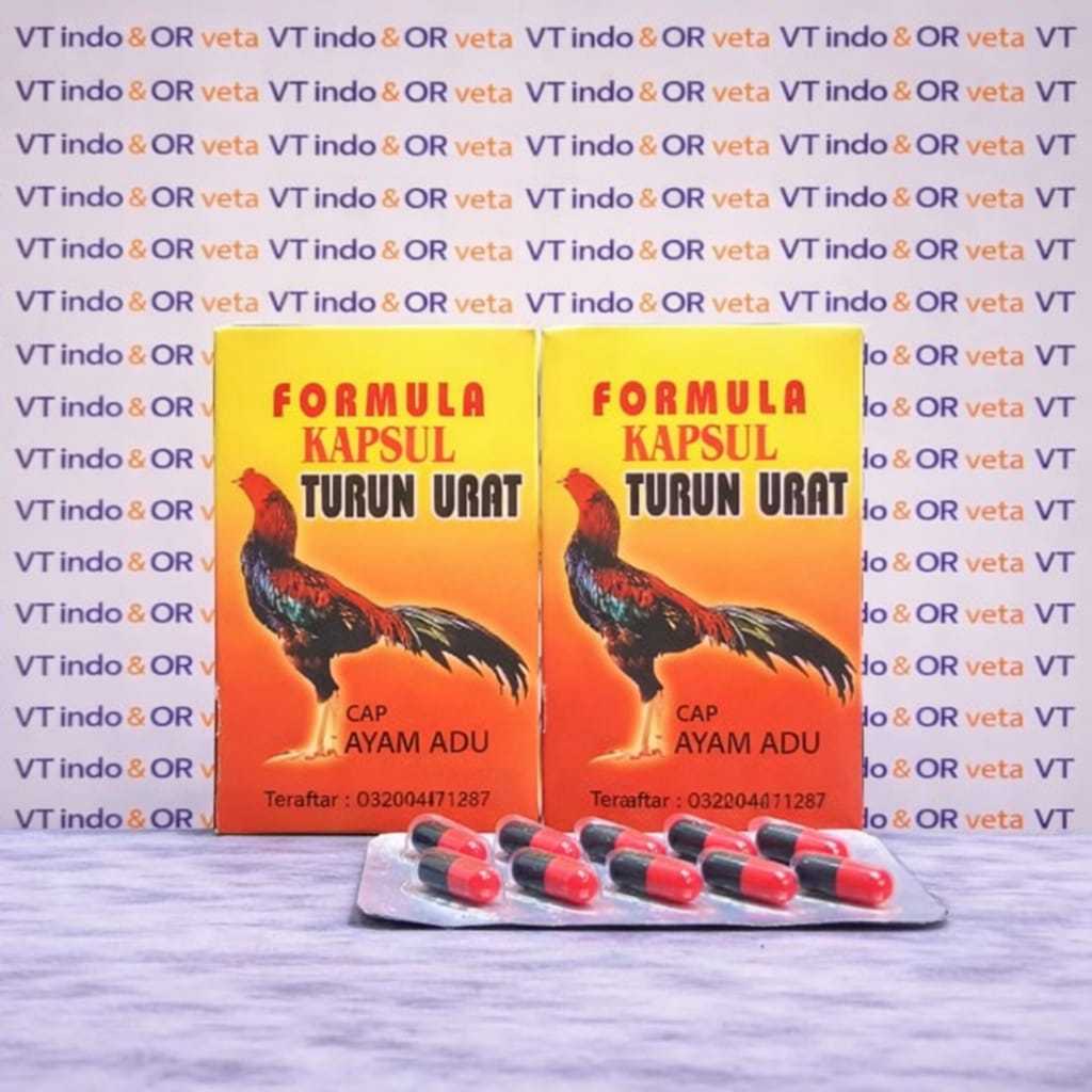 OBAT TURUN URAT AYAM FORMULA KAPSUL TURUN URAT 8 CAPSUL CAP AYAM ADU