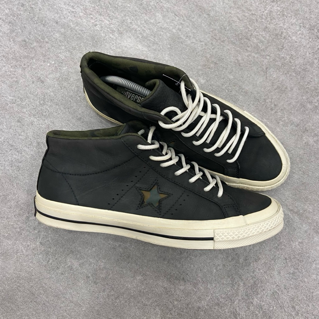 [Size 42] Rare Converse One Star OX Leather Utility Camo ‘Black White’ 2017 (159747C) Second Origina