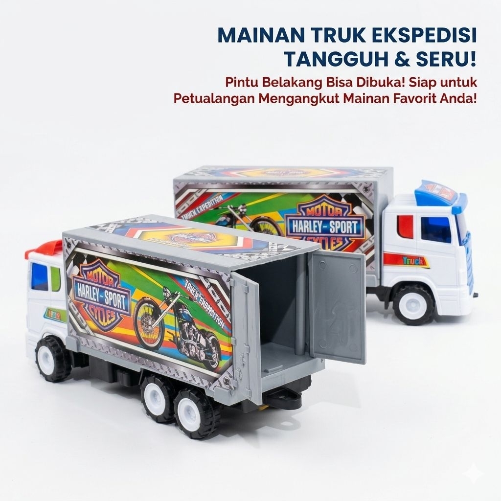 mainan mobil truck box Mainan Anak Truk Kontainer Tunggal Keren - Pintu Belakang Bisa Dibuka BOX K 1