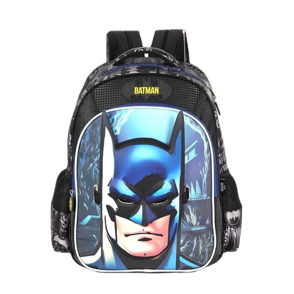Tas Ransel Sekolah Anak SD 3D Timbul DC Comics Batman Backpack Hitam Laki Laki Original Lavie Stuff