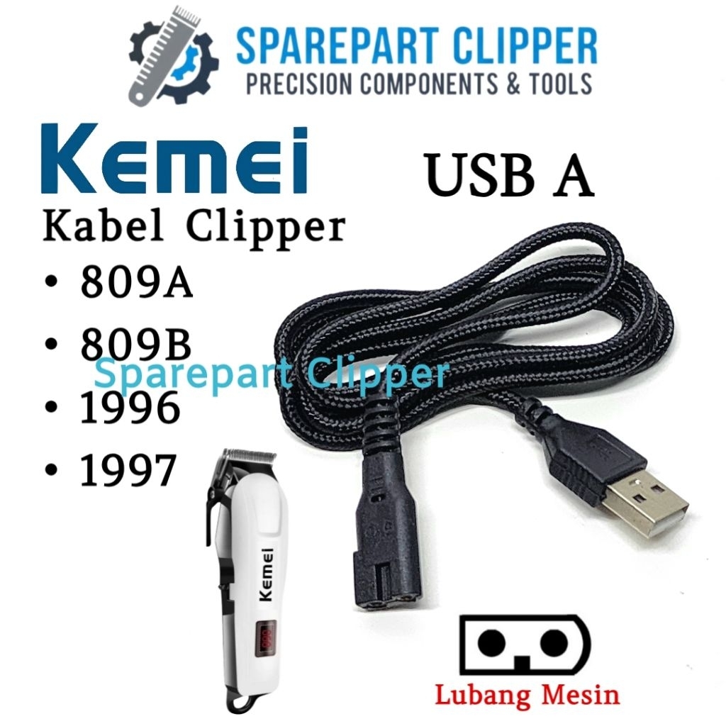 Kabel Kemei 809A 735 1996 Kabel Charger Mesin Cukur Kemei