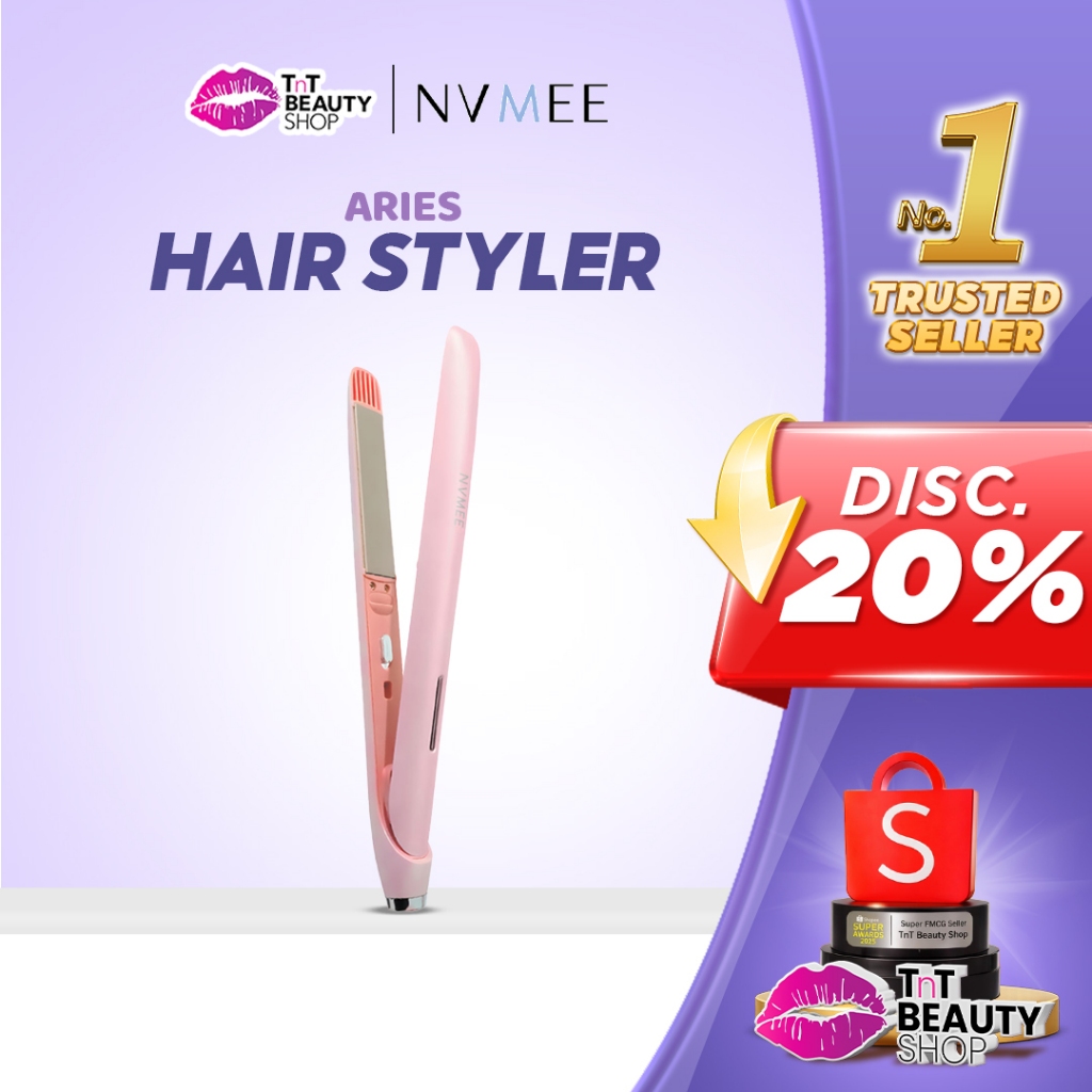 NVMEE- Catokan Pelurus Pengeriting Aries Hair Styler New Version Slim Dan Elegant | TnT Beauty Shop