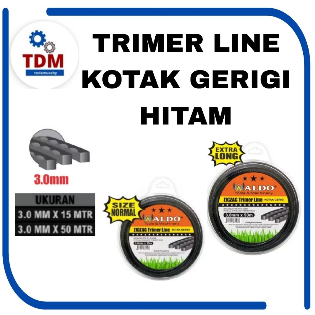 TRIMER LINE 3.0 MM KOTAK GERIGI HITAM / TALI SENARMESIN POTONG RUMPUT / SENAR MESIN TALI POTONG
RUMP