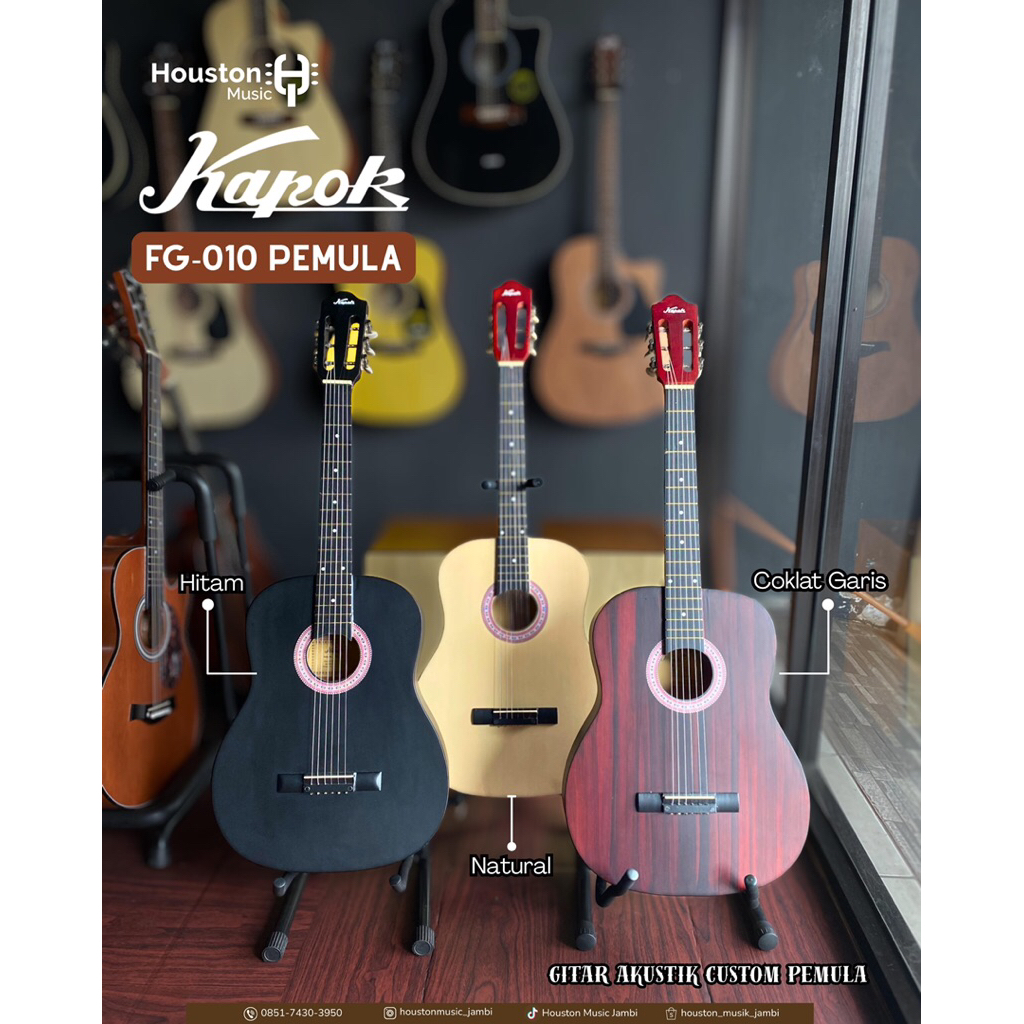Gitar Custom Kapok Akai FG-010  Pemula (Belum Tanam Besi)