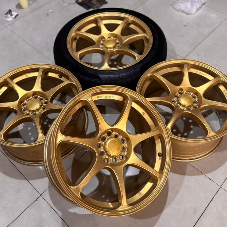 Velg Mobil Bekas Ring 18 Lubang 5 SEBUNSUTA HSR R18X8 H10X100-114,3 BAN 225 50 R18