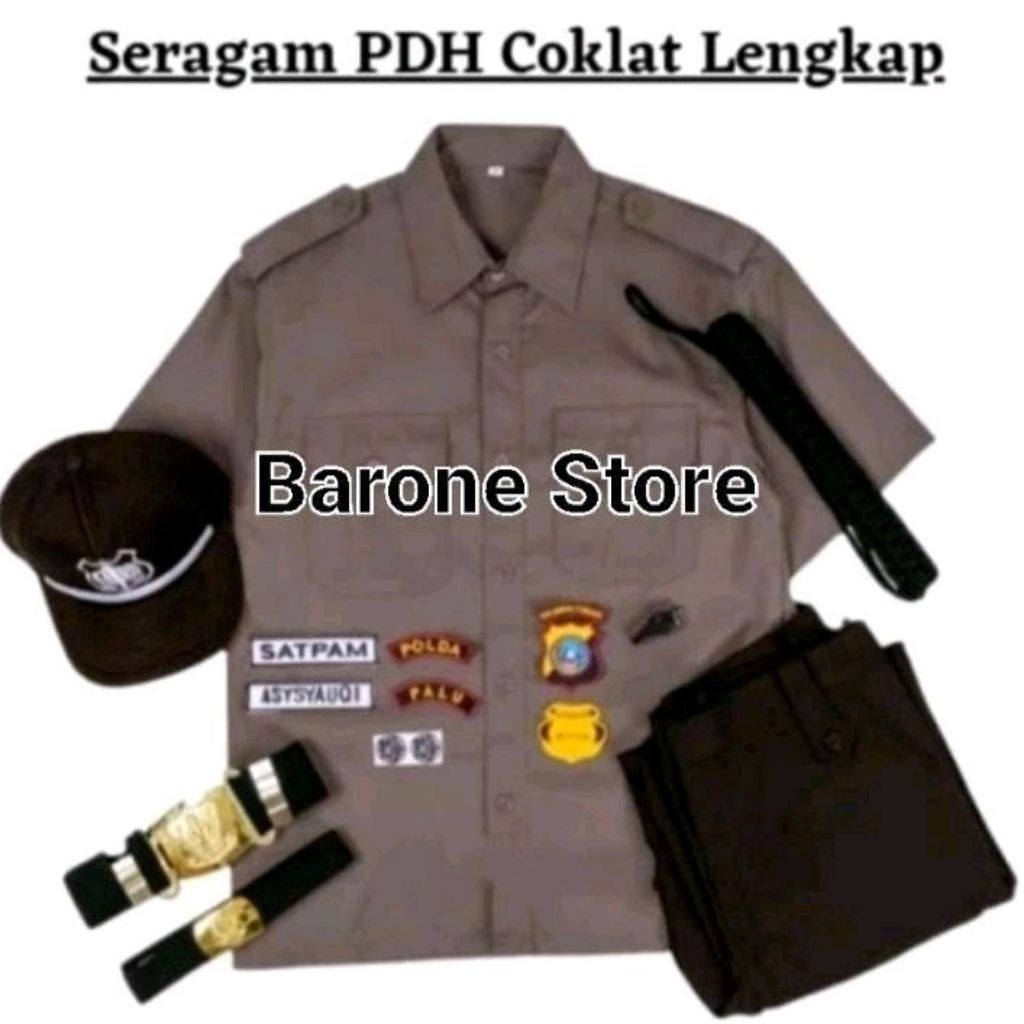 Baju Seragam PDH Coklat Lengkap Satpam Security Terbaru
