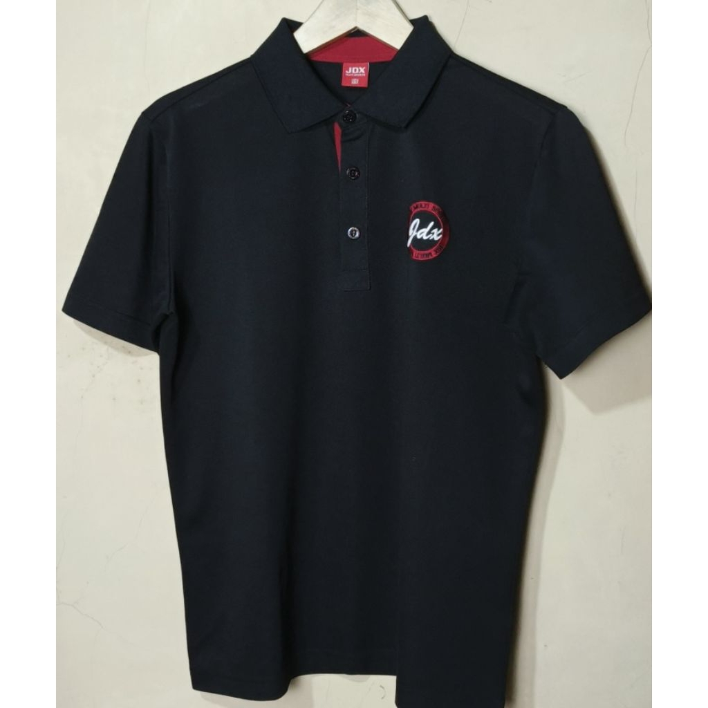 Jdx sport polo shirt kaos kerah olahraga golf hitam M