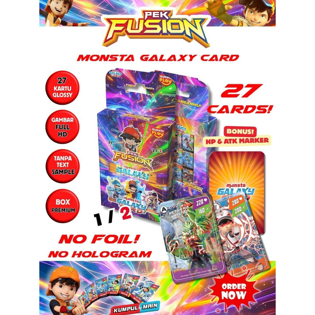 Kartu BoBoiBoy Pek Fusion isi 27 Card