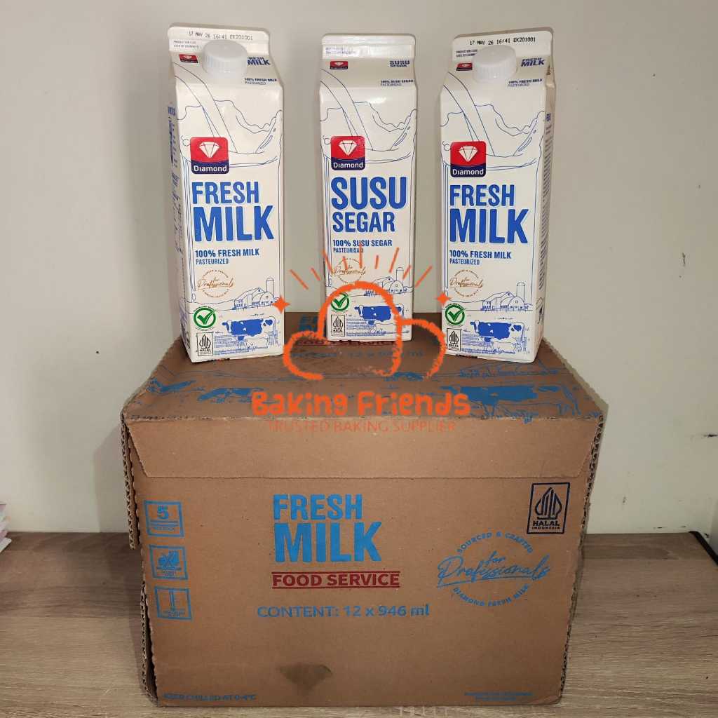 Susu Fresh Milk Diamond Plain 1 Liter / Susu Fresh Milk 1 Liter