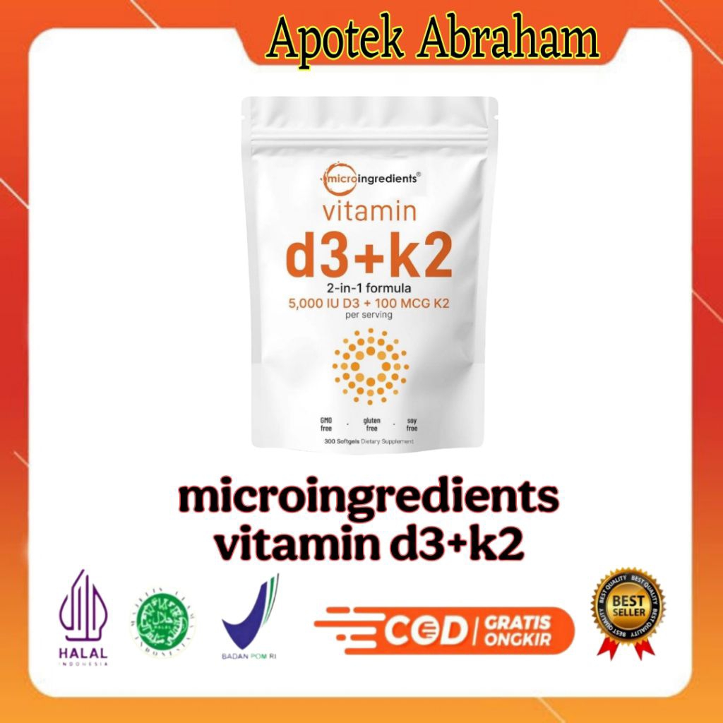 Microingredients Vitamin D3 + K2 2-in-formula 5000IU D3 + 100 MCG K2 isi 300 softgels
