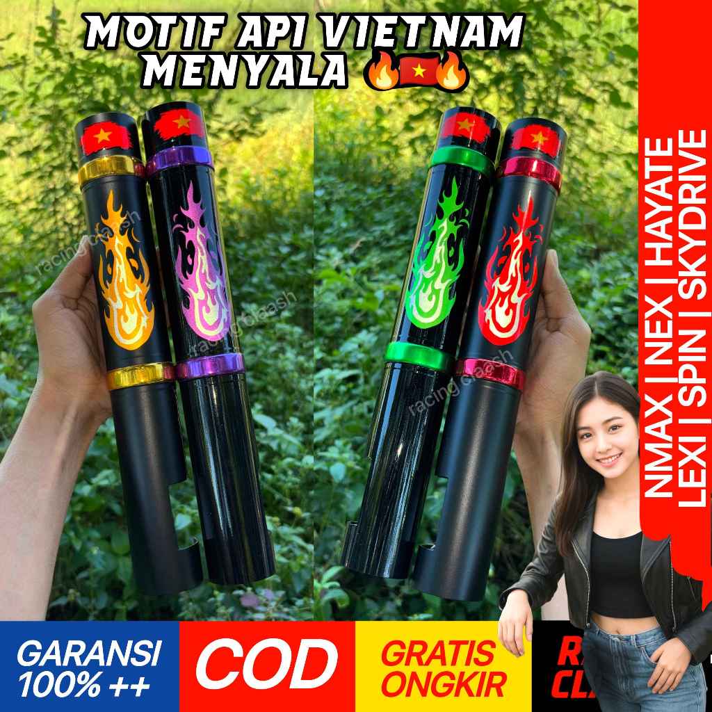 Racing Claash Cover Shock Sok Depan Nmax Nex Lexi Spin Hayate Skydrive Motif Api Vietnam Reflektif M