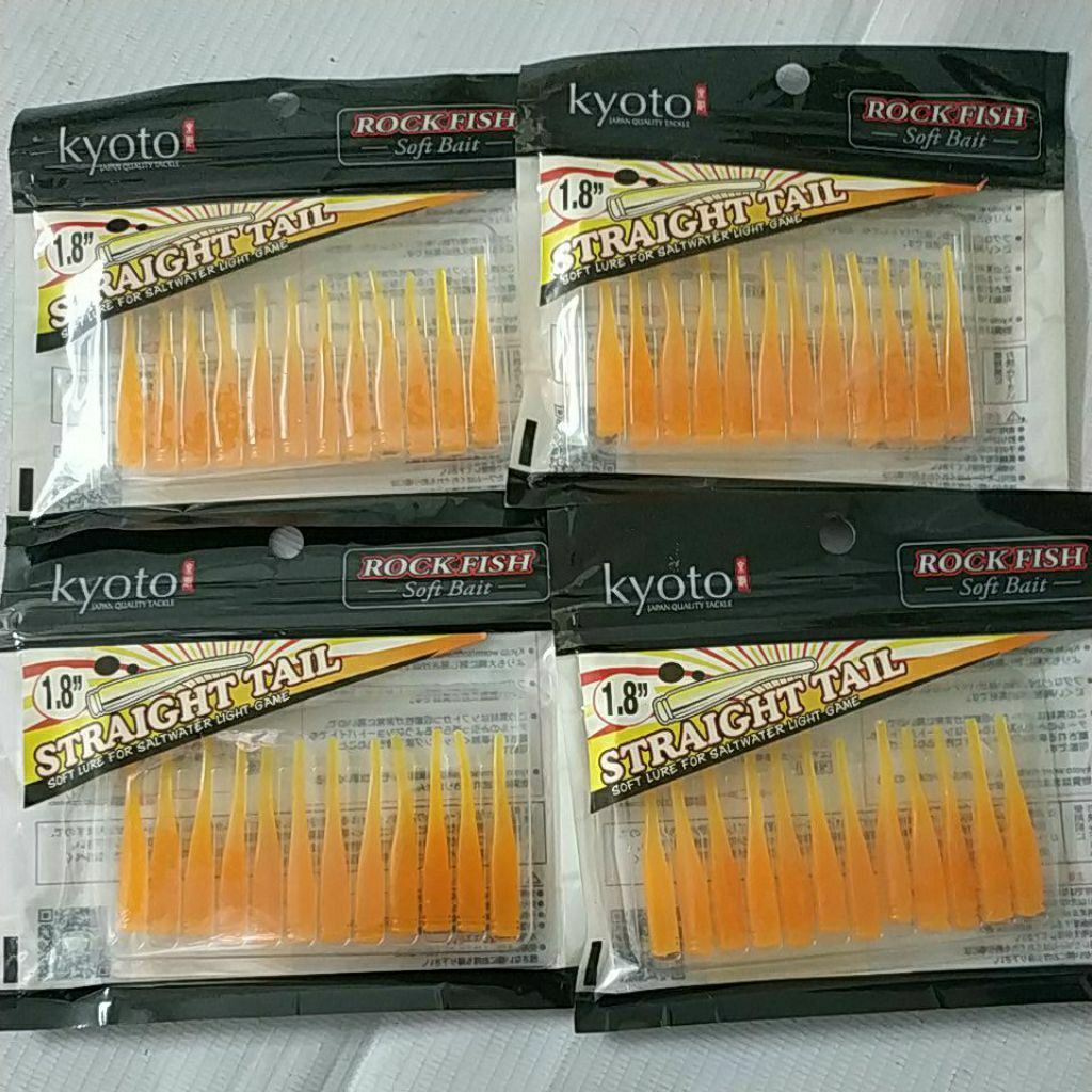 soft lure Kyoto Straight Tail 1.8" Rockfish Soft Bait umpan casting
