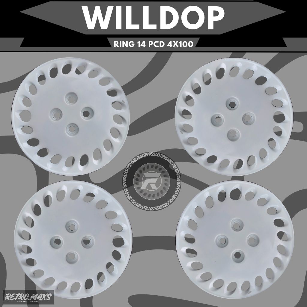 Whelldop wildop velg kaleng mobil (RING 14 PCD 4x100) 1set isi 4pcs